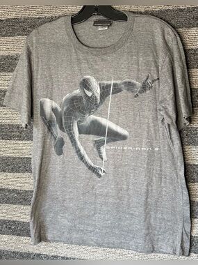 Vintage Marvel Spiderman-3 Men's Gray Short Sleeve Graphic T-Shirt Medium